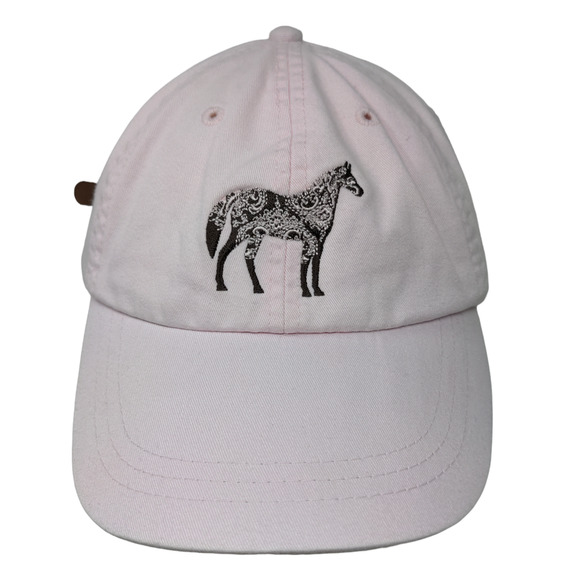 Adams Accessories - Adams Women's Slideback Hat Pink Embroidered Horse Equestrian Logo Cotton